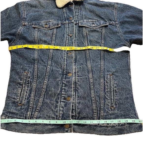 Vintage Levi’s 77935 Ranch Chore Coat Acid Wash Sherpa USA 80s M - Picture 6 of 16